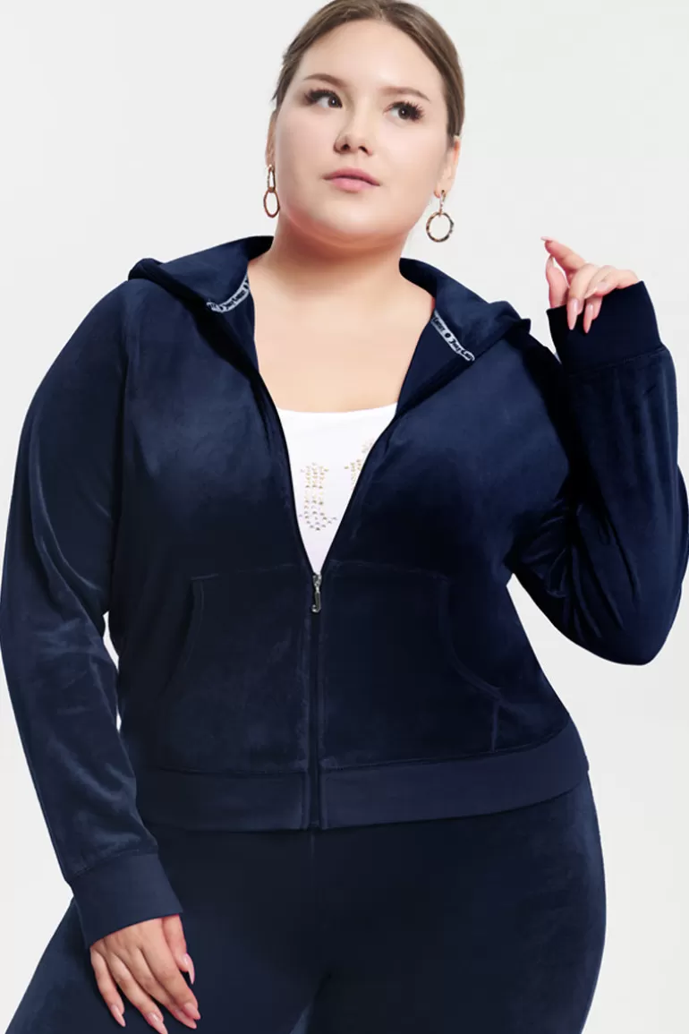 Juicy Couture Plus-Size Hettegenser I Klassisk Bomullsvelour>Kvinner Spor Topper